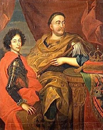 Jan Tricius Portrait of John III Sobieski with his son oil painting image